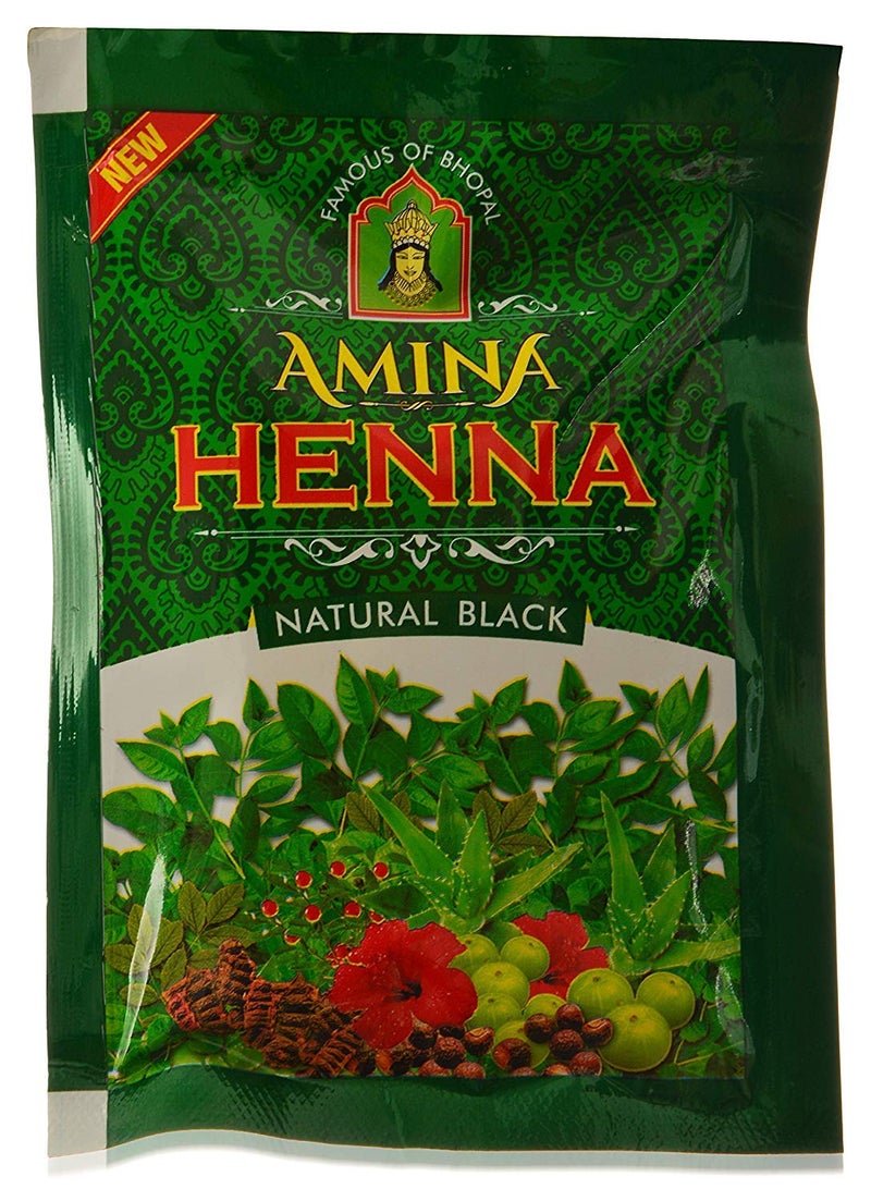 Amina Henna Natural Black Hair Colour Heena Mehndi, 25 g (Pack of 6) - Image 2